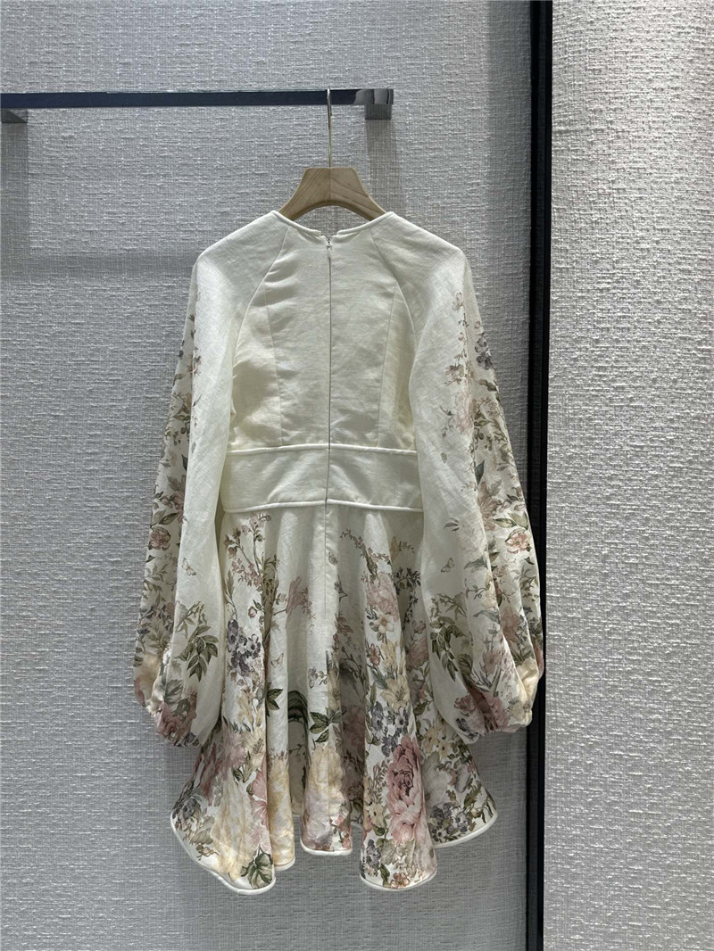 zimm cream floral deep v neck dress replica designer clothes