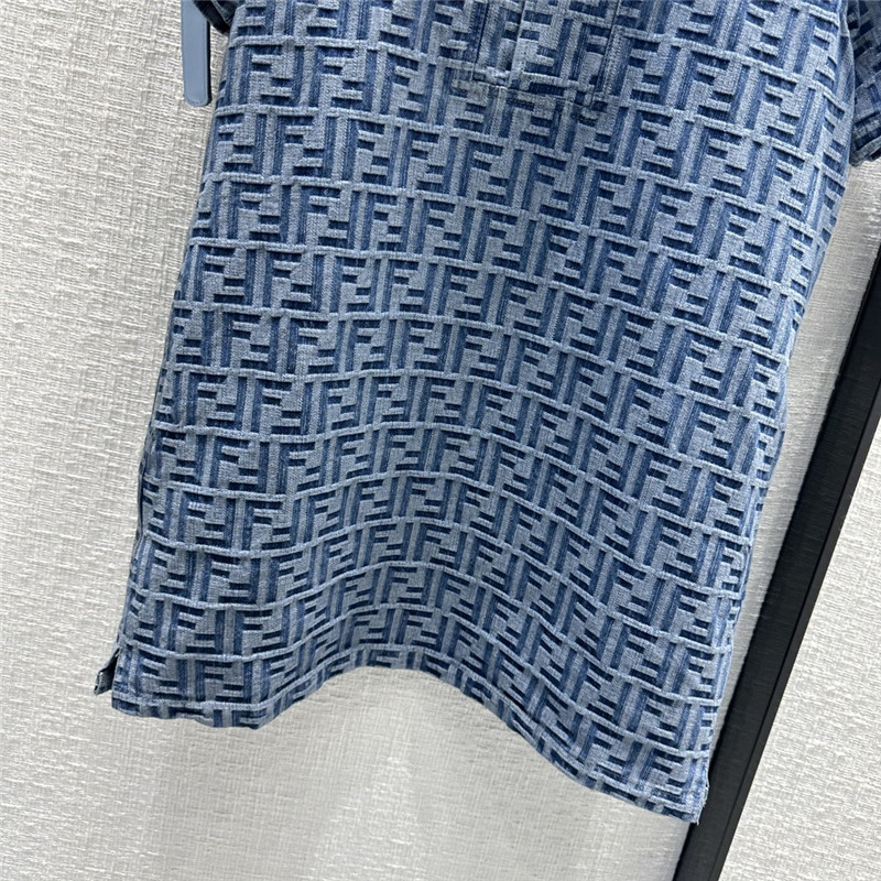 F**di short sleeve denim dress replica d&g clothing