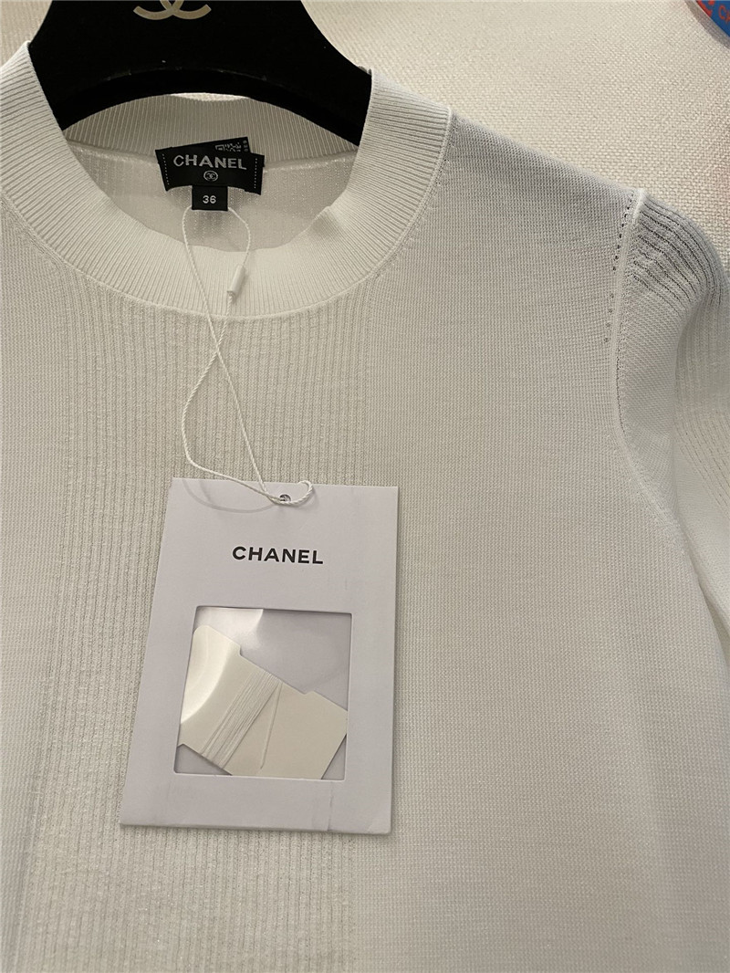 Ch**el ruffle design short sleeves replica designer clothes