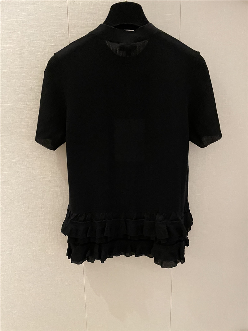 Ch**el ruffle design short sleeves replica designer clothes
