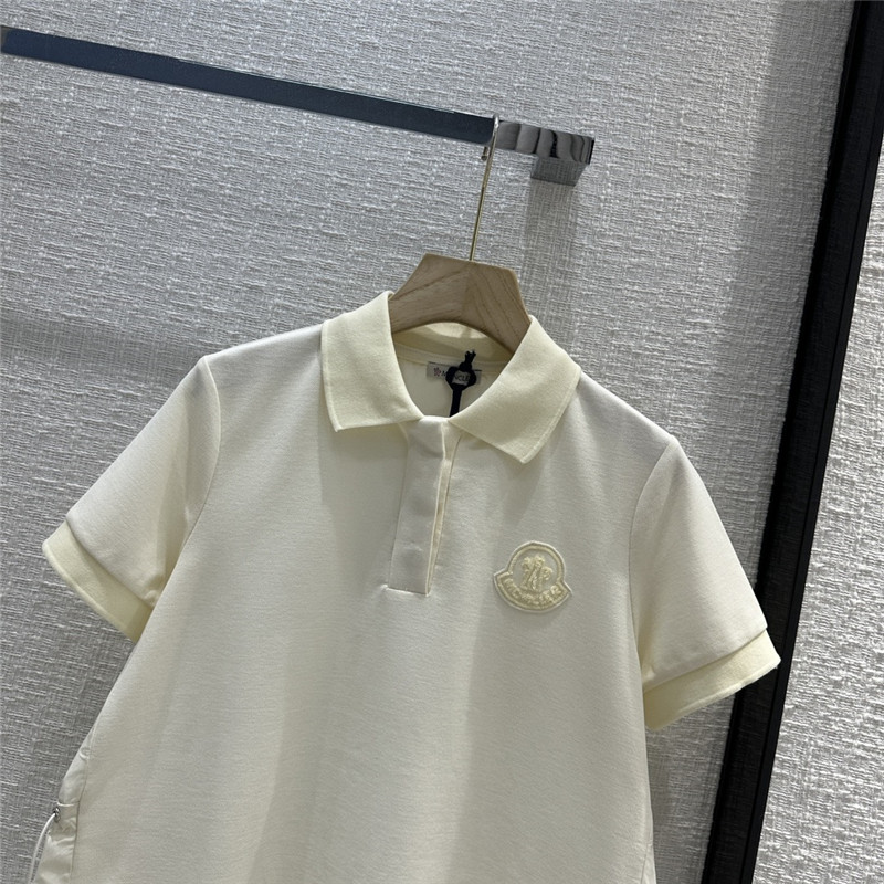 Moncler nylon patchwork polo shirt short sleeves replica clothing