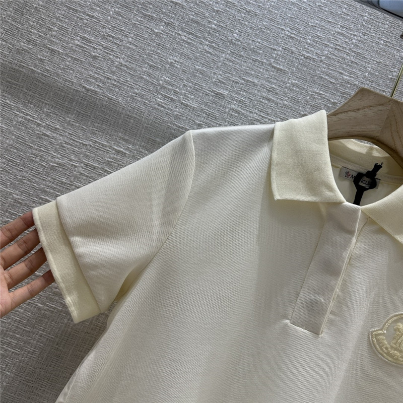 Moncler nylon patchwork polo shirt short sleeves replica clothing
