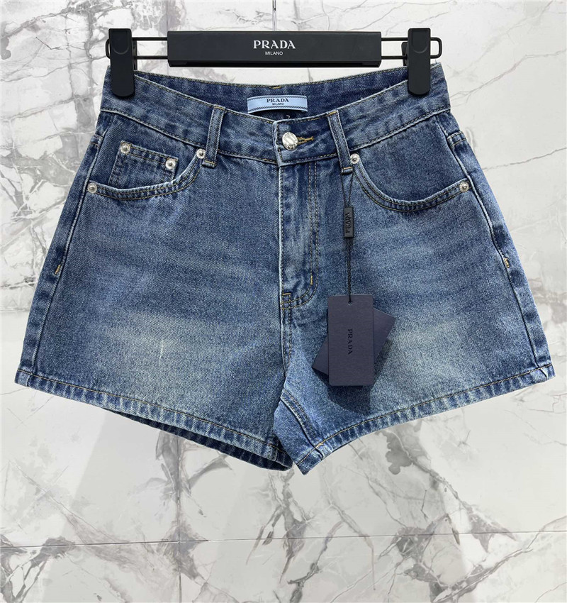 Pra*a high waist washed denim shorts replica d&g clothing