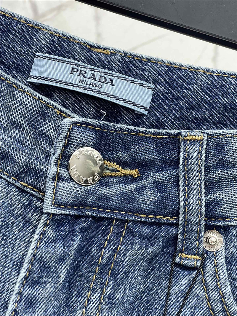 Pra*a high waist washed denim shorts replica d&g clothing