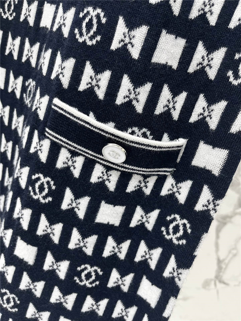 Ch**el bow print sleeveless knit dress replica d&g clothing