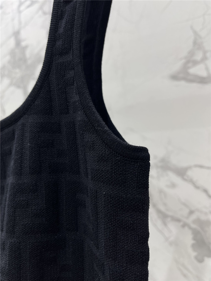 F**di double f letter knitted vest replicas clothes