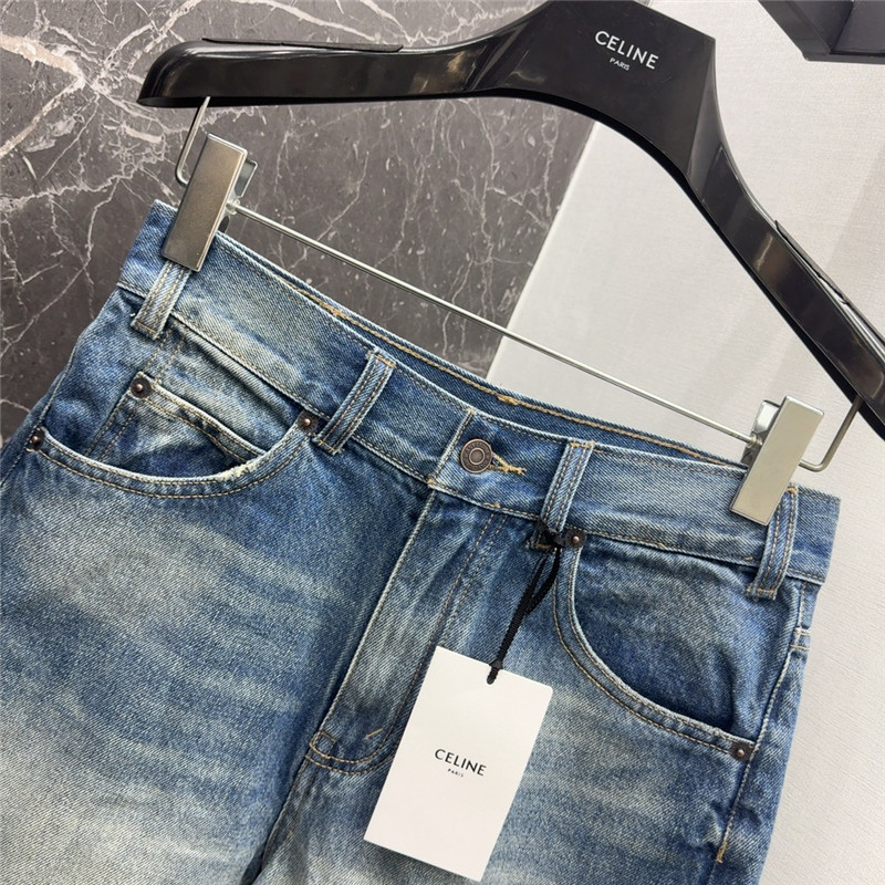 Ce1i*e logo embroidered denim shorts replica d&g clothing