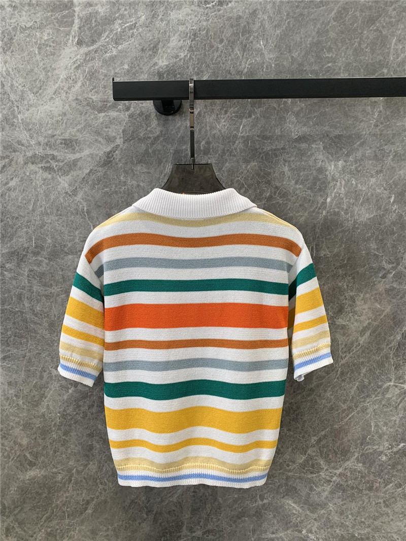 L0ew* lapel short sleeve top replica clothes