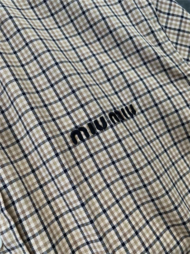 M1um1u single-breasted pleated shirt dress replicas clothes