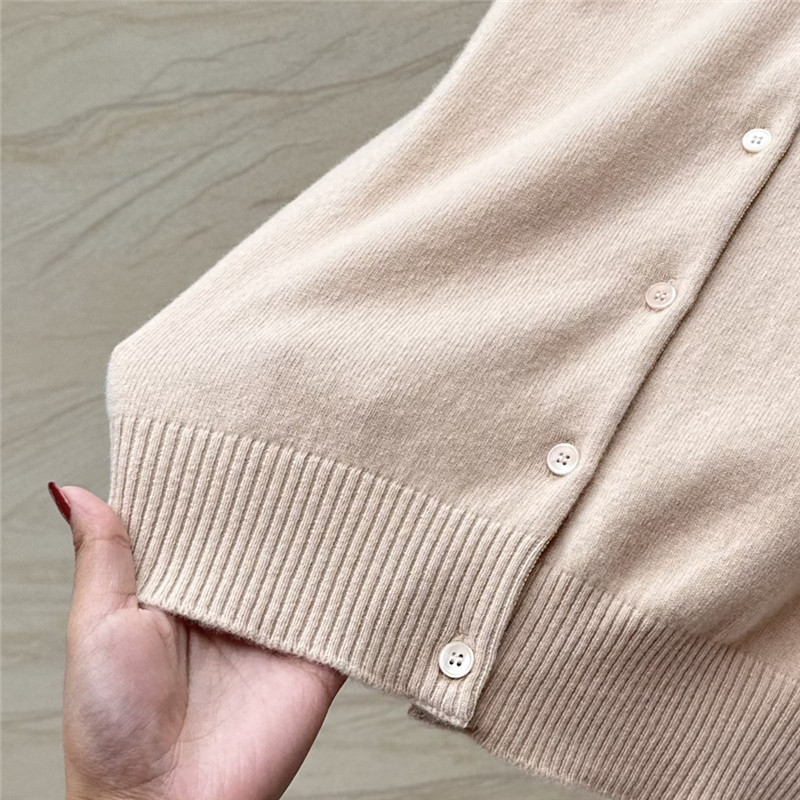 Miu Miu Logo Knit Cardigan in Beige