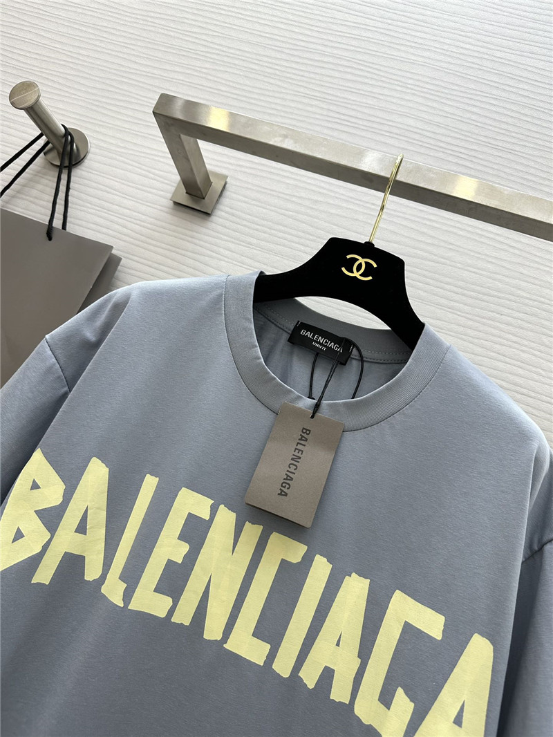 Ba1en*iaga tape haze blue short sleeve t-shirt replica clothes