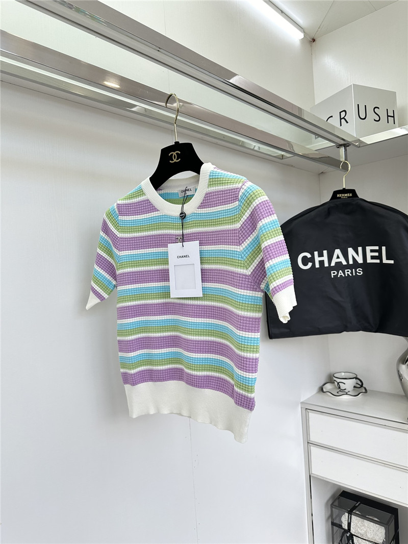 Ch**el crew neck short sleeve sweater replica d&g clothing