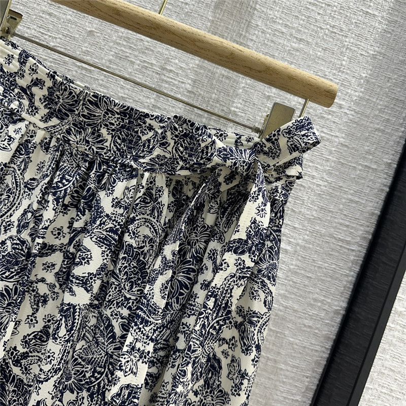 L0r0 P1ana oil painting flower silk lace long skirt replica clothing