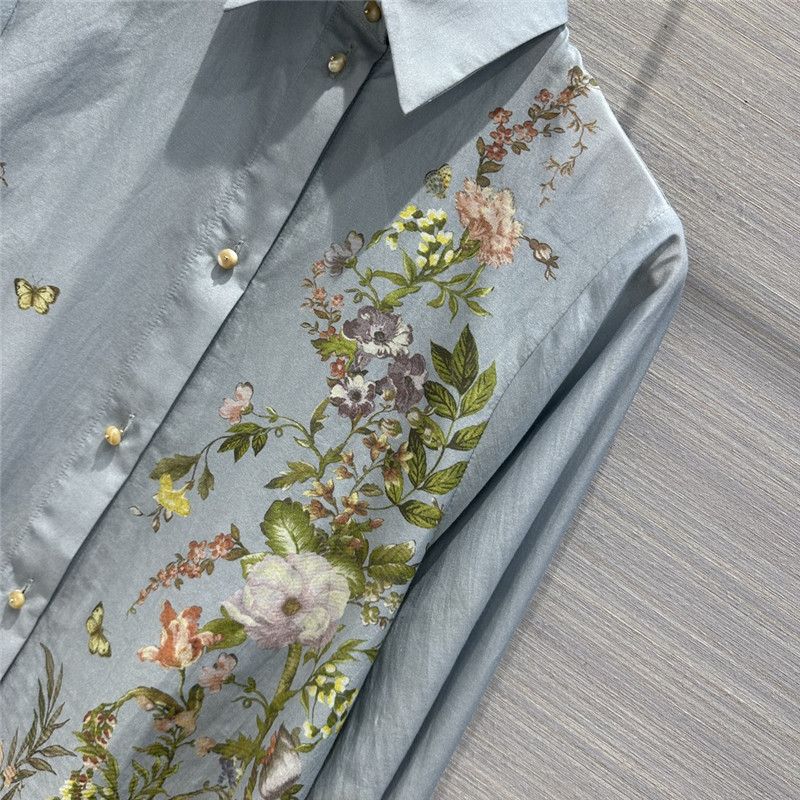 Zimm high-end mulberry silk cotton printed shirt replica clothing