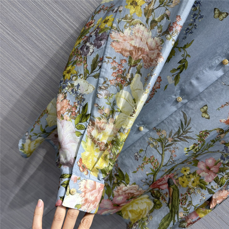 Zimm high-end mulberry silk cotton printed shirt replica clothing