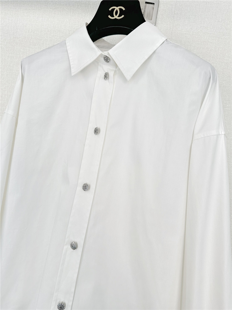Ch**el metal button lapel shirt replica clothing