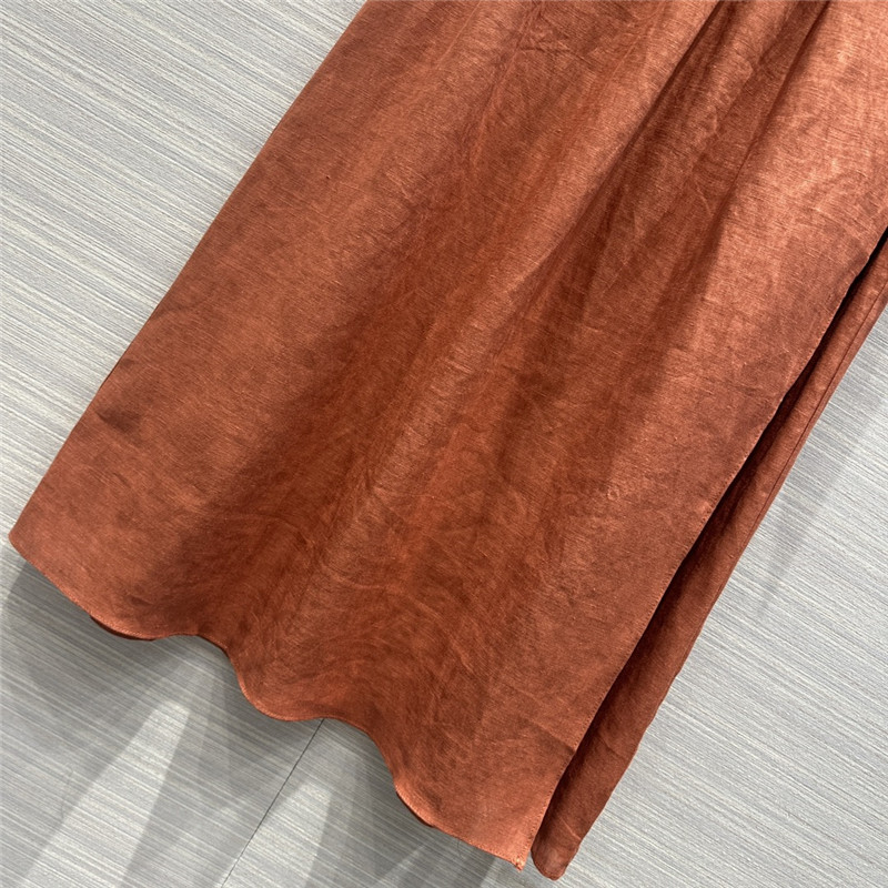 L0r0 P1ana cotton and linen lace-up maxi dress replica clothing