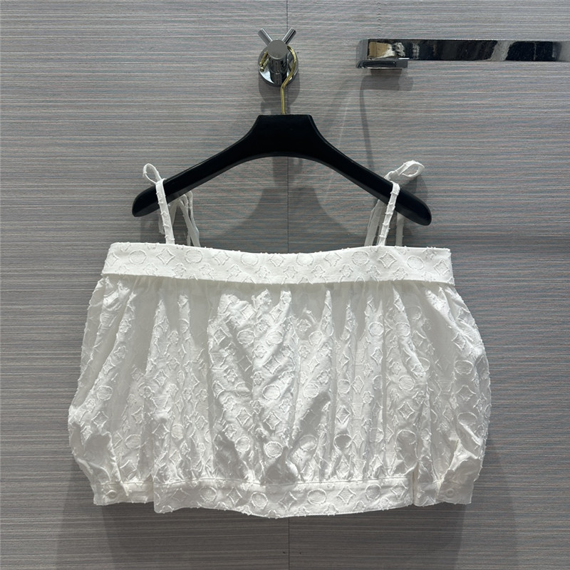 l0vis Vvtt0n monogram fil coupé off-the-shoulder blouse