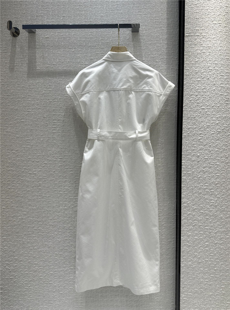 D10r small collar waist long dress replica designer clothes