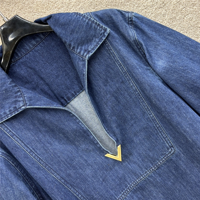 Va1e*ntin0 denim pleated dress replica designer clothes