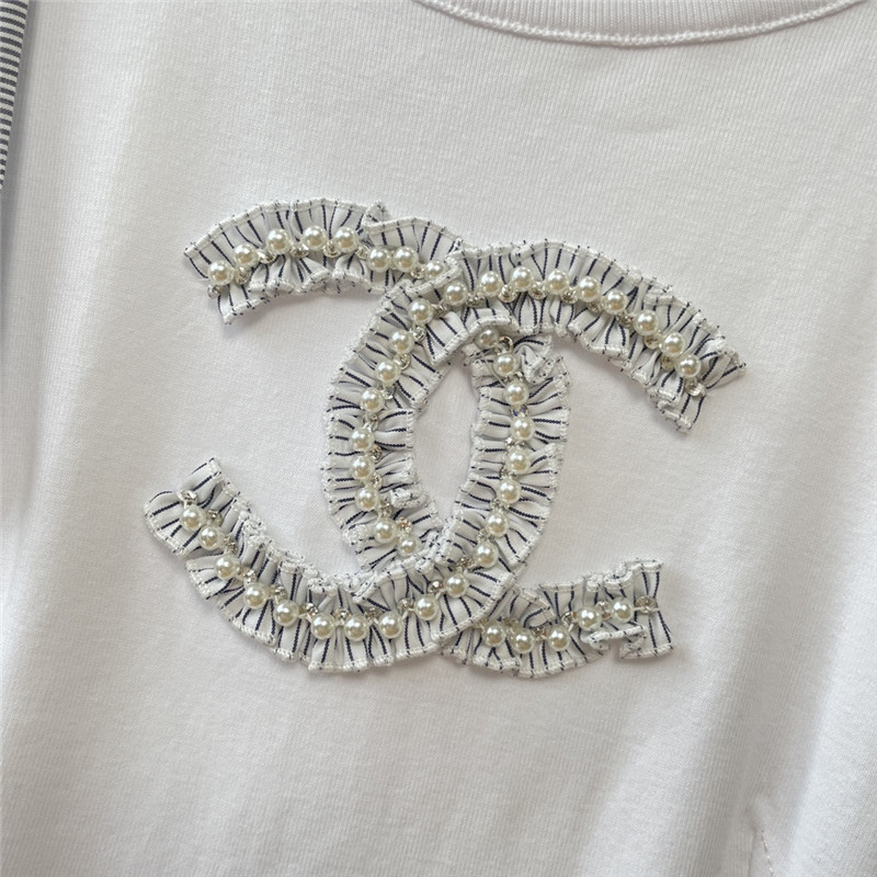 Ch**el ruffled logo cotton vest replica clothing