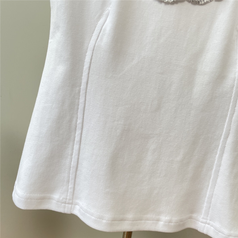 Ch**el ruffled logo cotton vest replica clothing