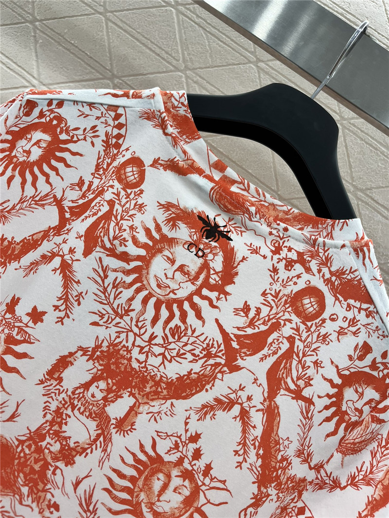 D10r sun print t-shirt replica designer clothes