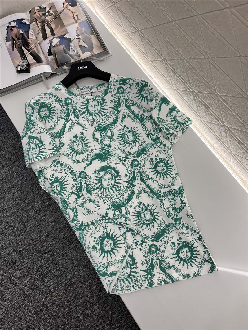D10r sun print t-shirt replica designer clothes