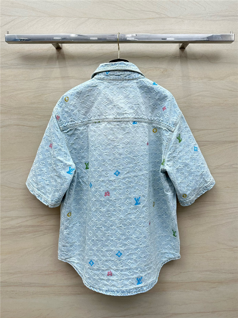 l0vis Vvtt0n lv jacquard denim short-sleeved jacket replica clothing