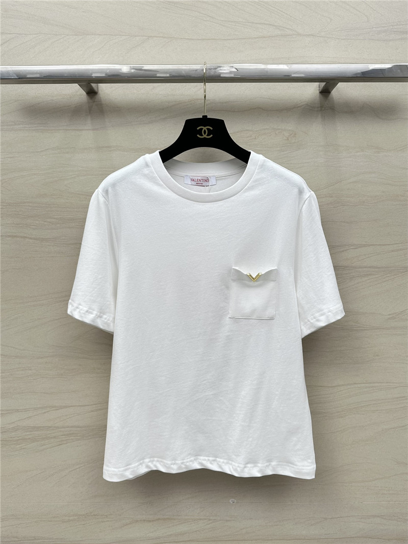 Va1e*ntin0 v logo cotton short sleeve t-shirt replica d&g clothing
