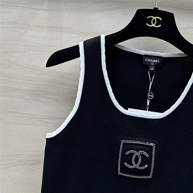 ch**el hot D1am0nd hem knitted vest top replica clothing