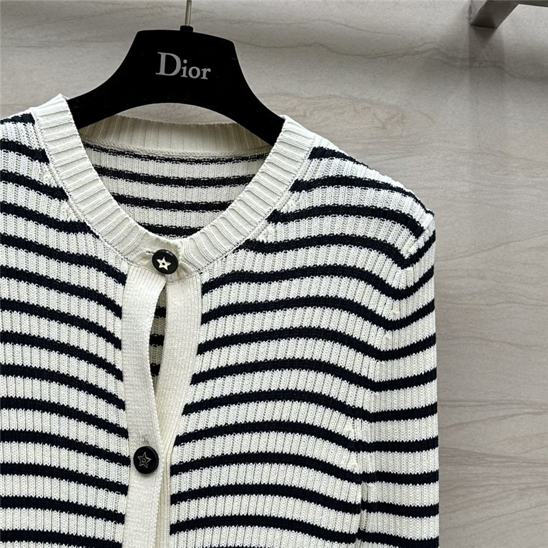 D10r striped blended knitted cardigan