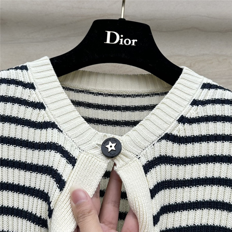 D10r striped blended knitted cardigan