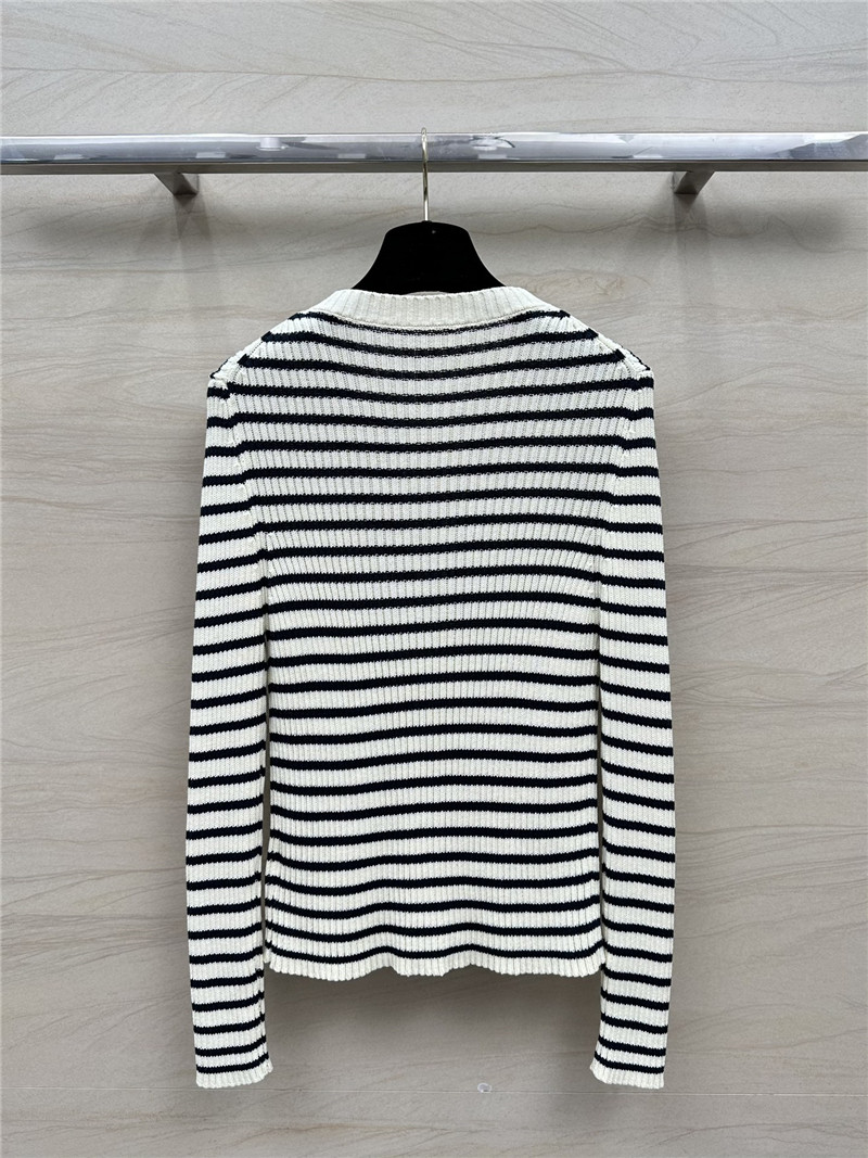 D10r striped blended knitted cardigan