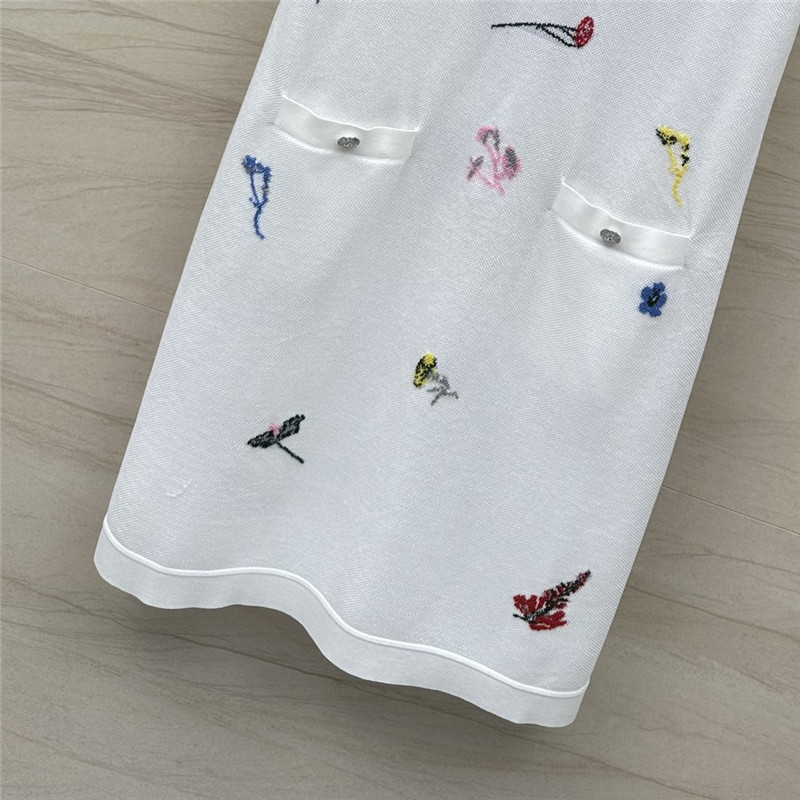 Ch**el intarsia embroidery polo dress replica clothing