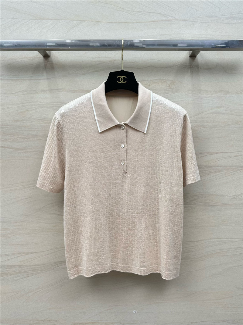 BC sequined silk wool polo top replica d&g clothing
