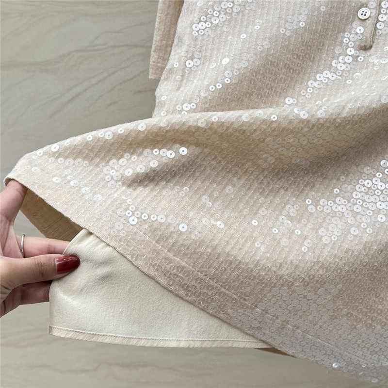 BC sequined silk wool polo top replica d&g clothing