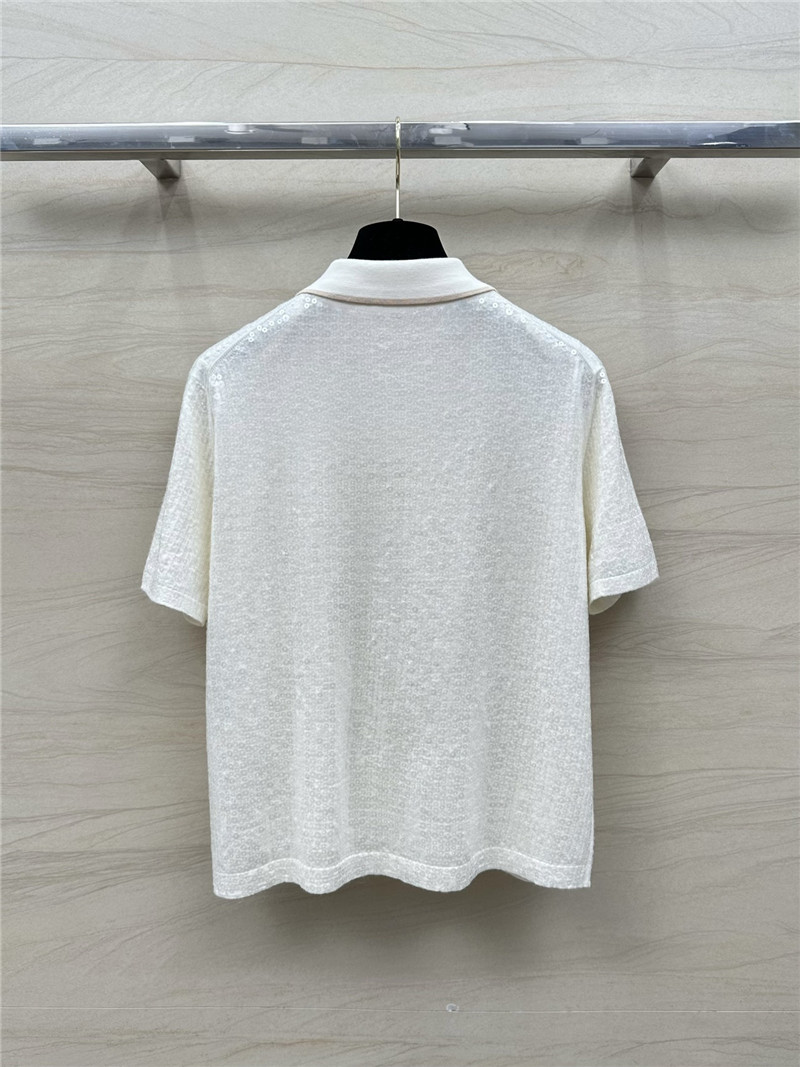 BC sequined silk wool polo top replica d&g clothing