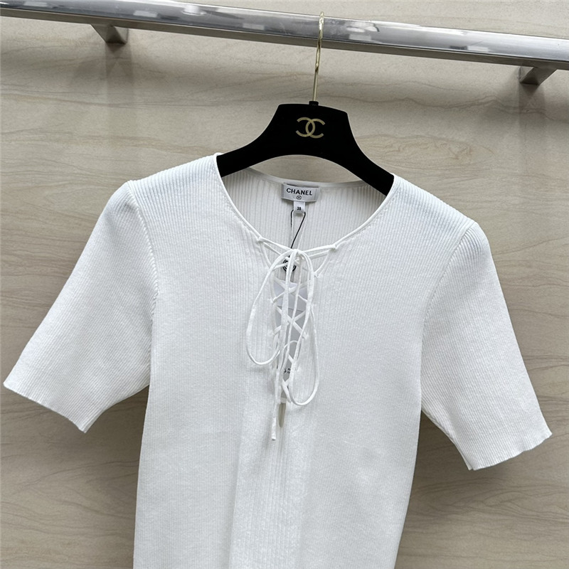 Ch**el knitted short-sleeved top replica d&g clothing