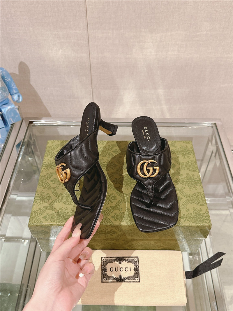 Gvc*1 gg 55mm matelassé mules black