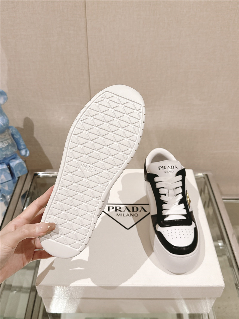 Pra*a black and white lace-up platform sneakers
