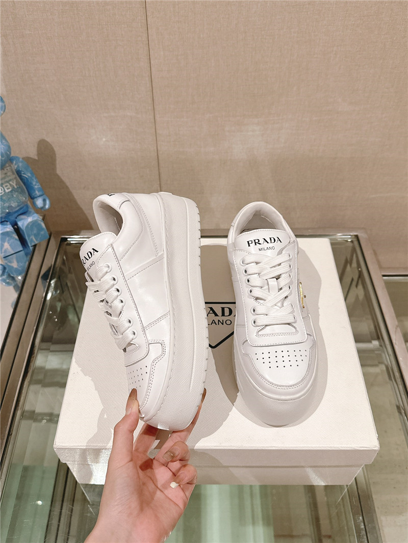 Pra*a white lace-up platform sneakers