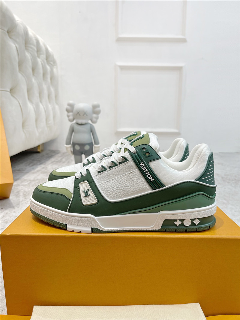 l0vis Vvtt0n green and white trainer sneakers