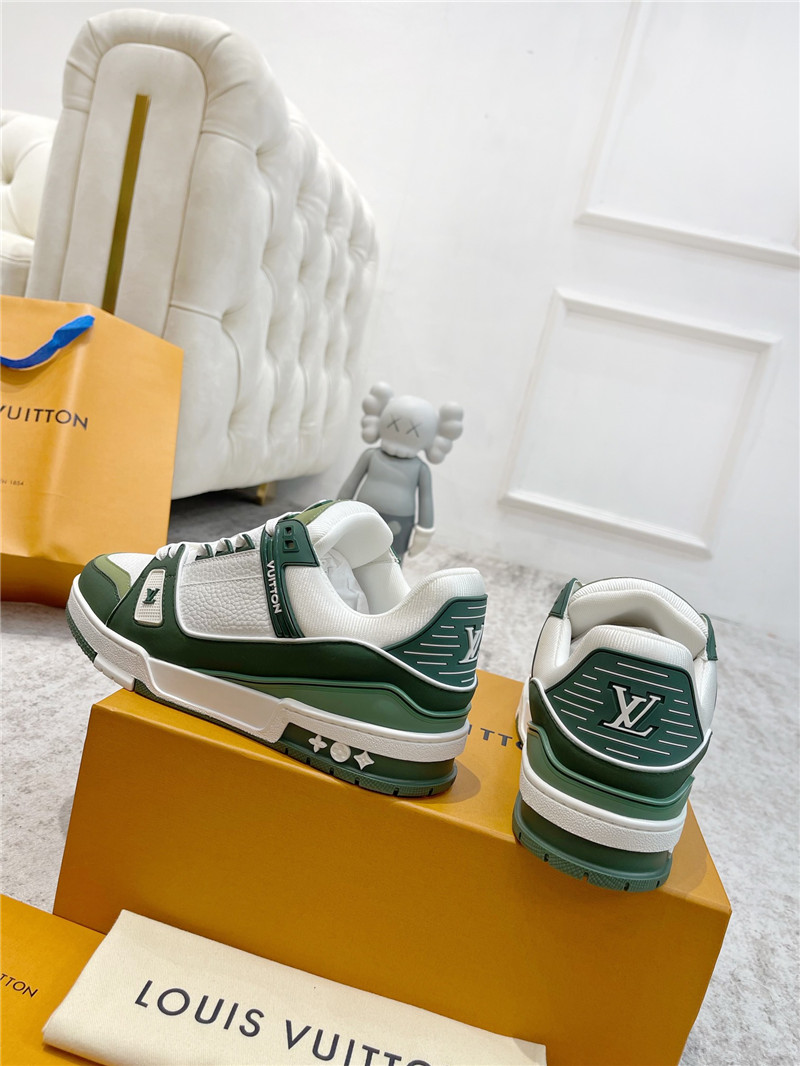 l0vis Vvtt0n green and white trainer sneakers