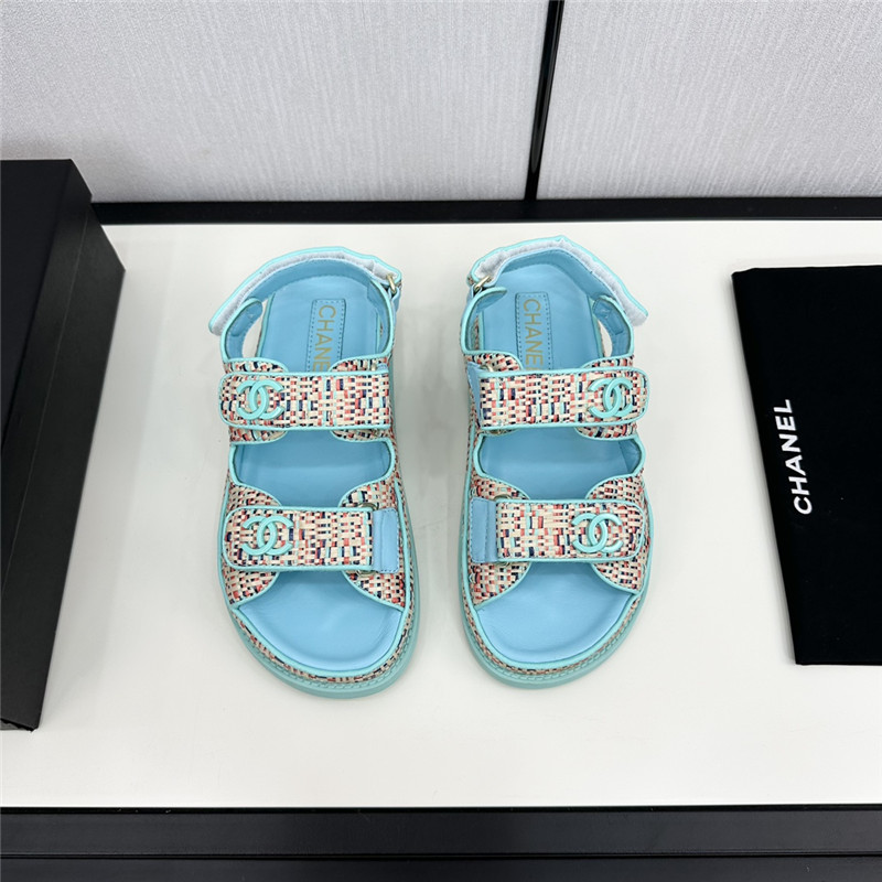Ch**el women’s blue tweed sandals
