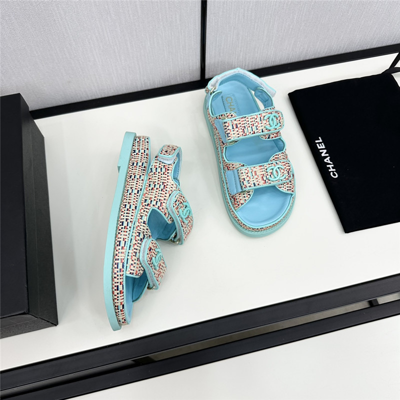 Ch**el women’s blue tweed sandals