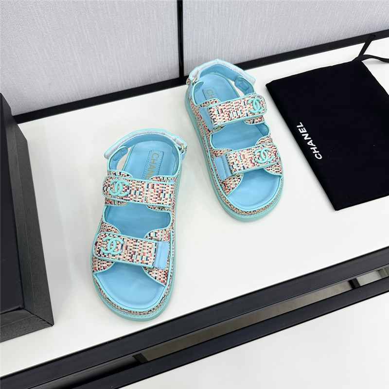 Ch**el women’s blue tweed sandals