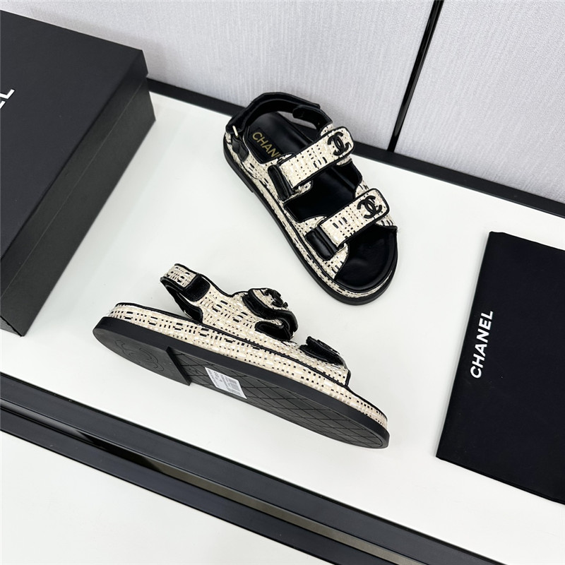 Ch**el women’s black tweed sandals