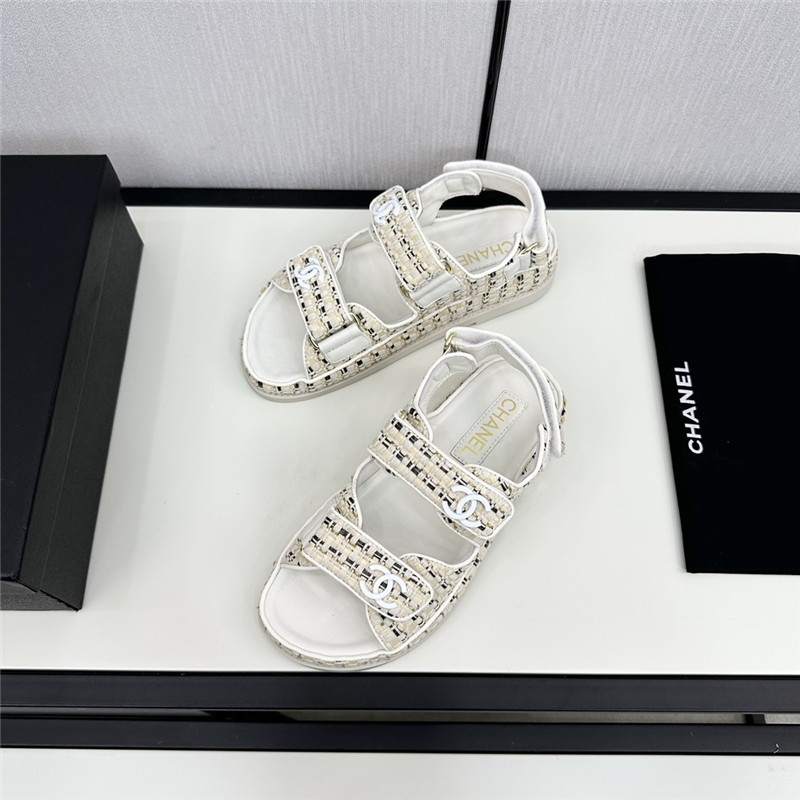 Ch**el women’s white tweed sandals