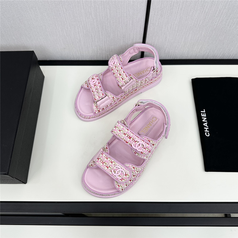 Ch**el women’s pink tweed sandals